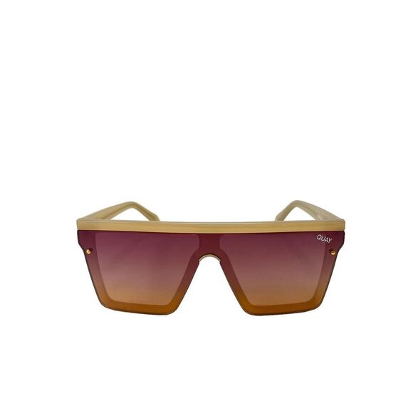 Quay Australia Hindsight Shield Sunglasses 51MM Ivory Purple Orange main image 4